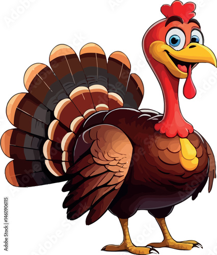 A funny cartoon turkey
