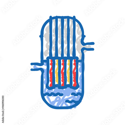 reactor nuclear energy icon doodle illustration
