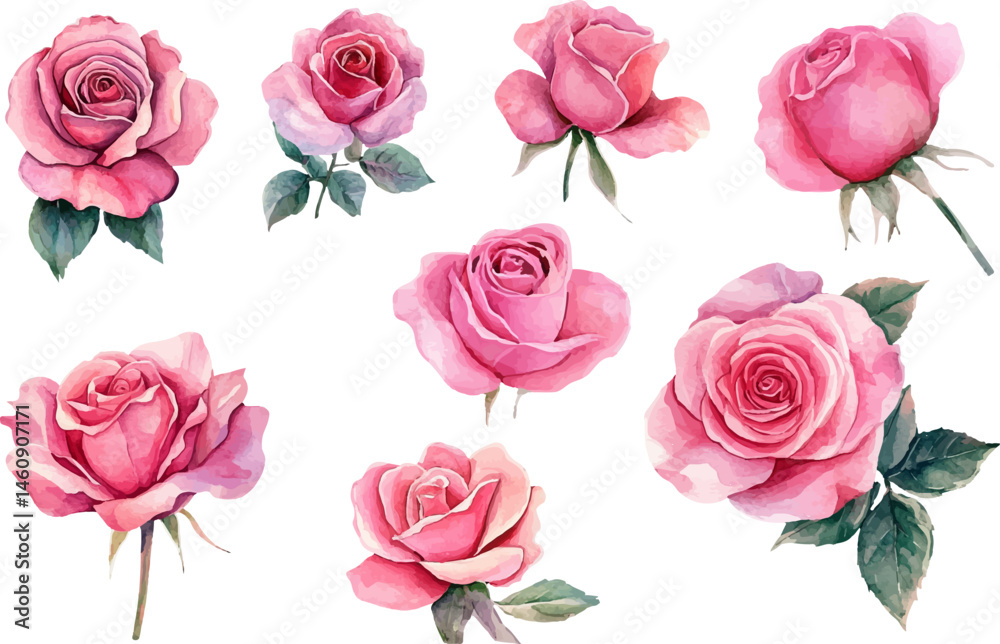 Obraz premium pink roses flowers clipart
