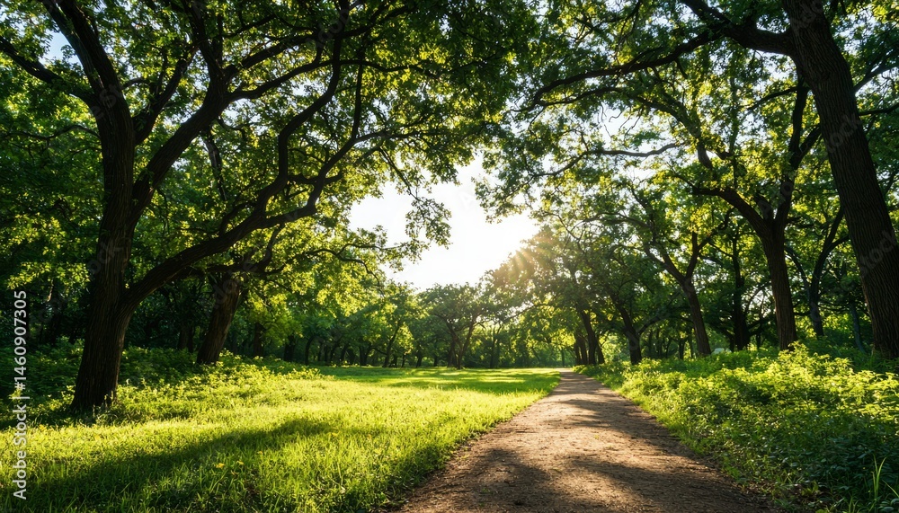 Fototapeta premium Sunlit forest path (1)