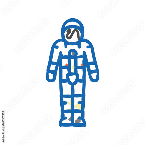 spacesuit space exploration icon doodle illustration