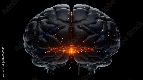 AI Brain  Neural Network  Digital Mind  3D Render  Technology Concept