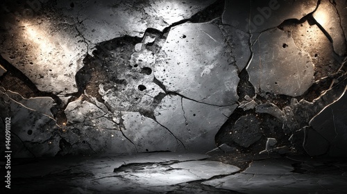 Obraz na płótnie Cracked Metal Texture Background Dark Grunge Industrial Abstract Damaged Broken Gre w salonie