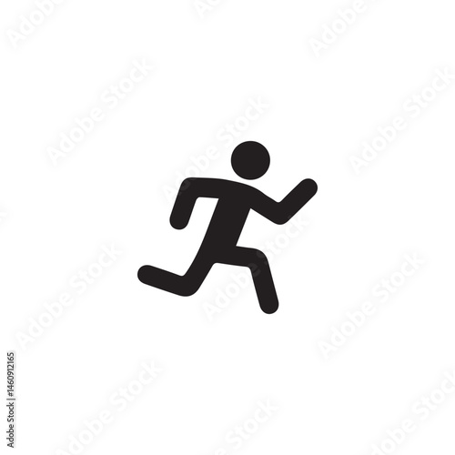 Running vector icon on whitebord