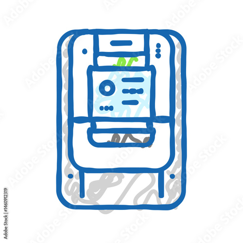 smart meters electric grid icon doodle illustration