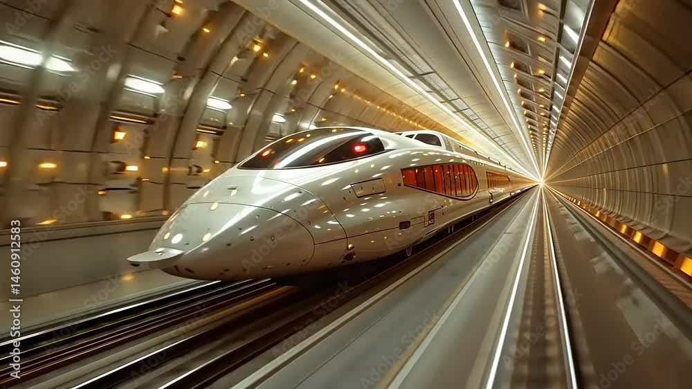 subway train in motion blur