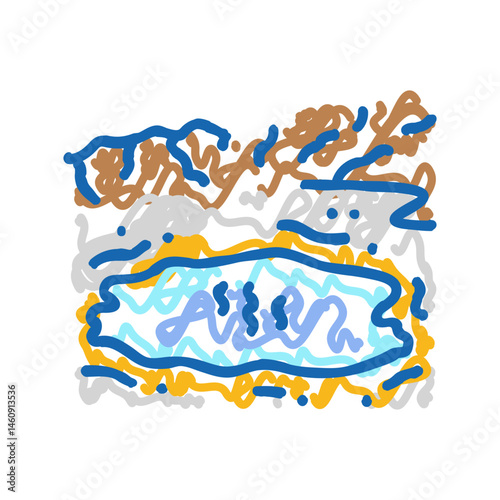 hot spring geothermal energy icon doodle illustration