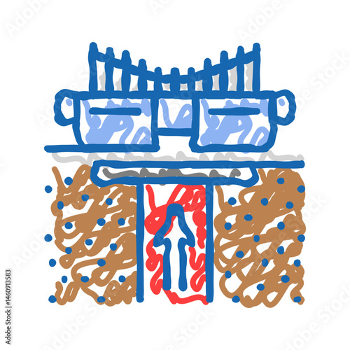 turbine geothermal energy icon doodle illustration