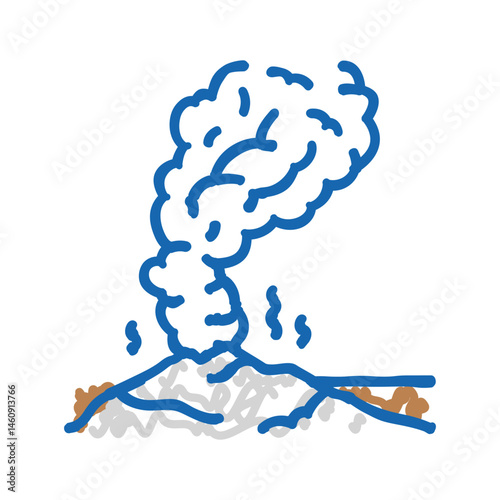 steam geothermal energy icon doodle illustration