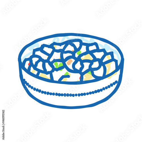ceviche mexican cuisine icon doodle illustration