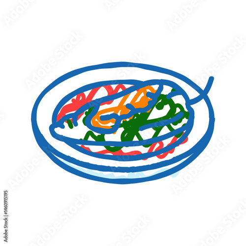 chiles rellenos mexican cuisine icon doodle illustration