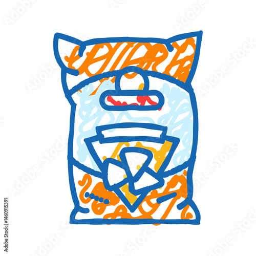 tortilla chips mexican cuisine icon doodle illustration