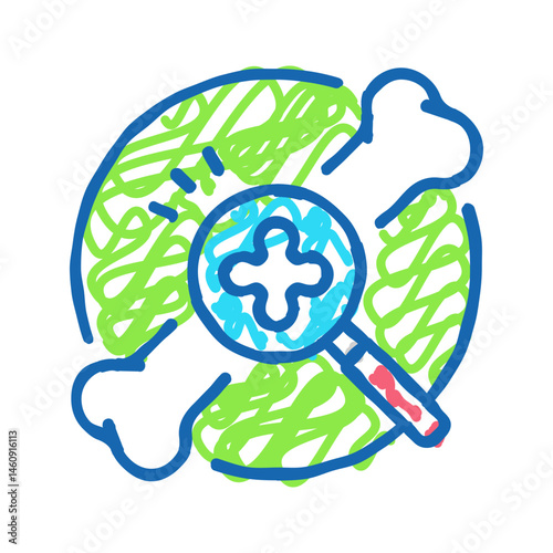bone health osteoporosis bone icon doodle illustration