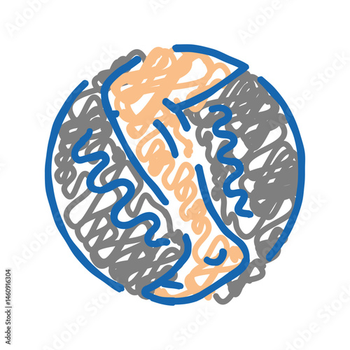 stooped posture osteoporosis symptom icon doodle illustration