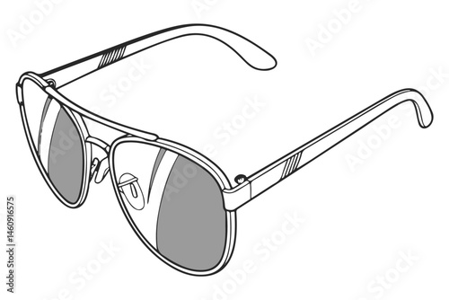 Aviator Sunglasses Illustration in Realistic Style