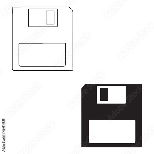 Disk silhouette, Disk vector, Disk illustration, silhouette, set icon, silhouette, Disk