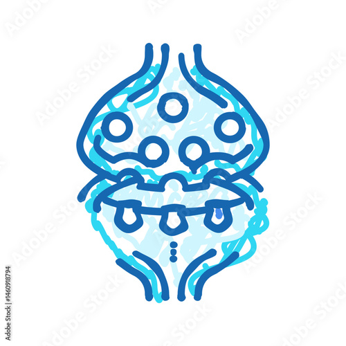 synaptic transmission neuroscience neurology icon doodle illustration