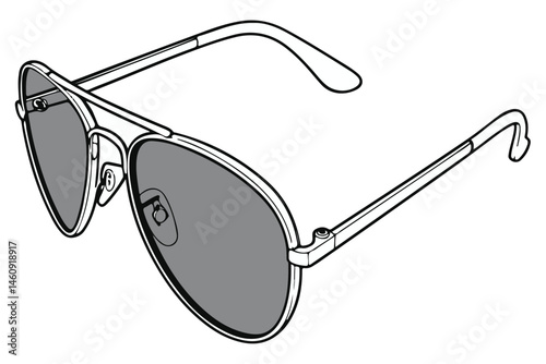 Aviator Sunglasses Illustration in Realistic Style