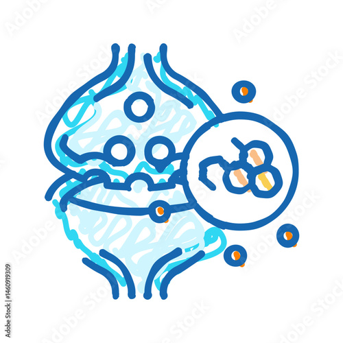 neurotransmitters neuroscience neurology icon doodle illustration