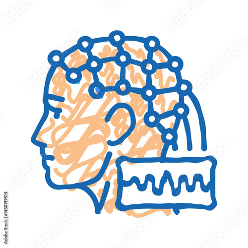 brain circuitry neuroscience neurology icon doodle illustration