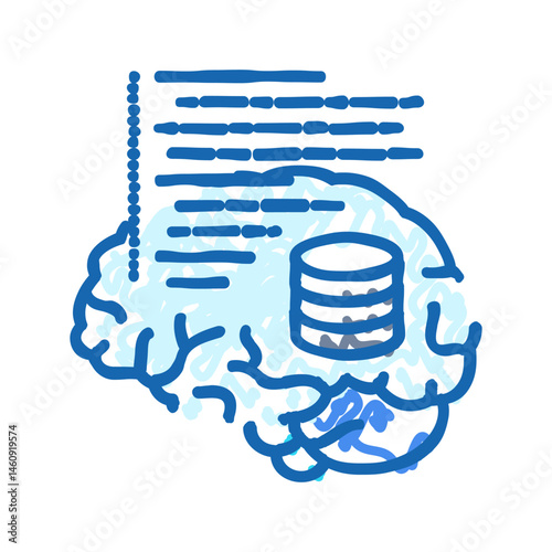 eeg monitoring neuroscience neurology icon doodle illustration