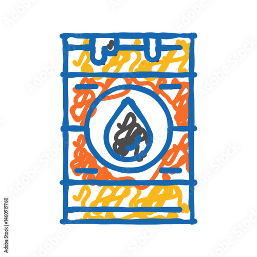 crude oil industry icon doodle illustration