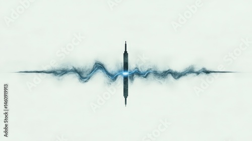 Abstract Digital Wave Energy  Minimalist Tech Background