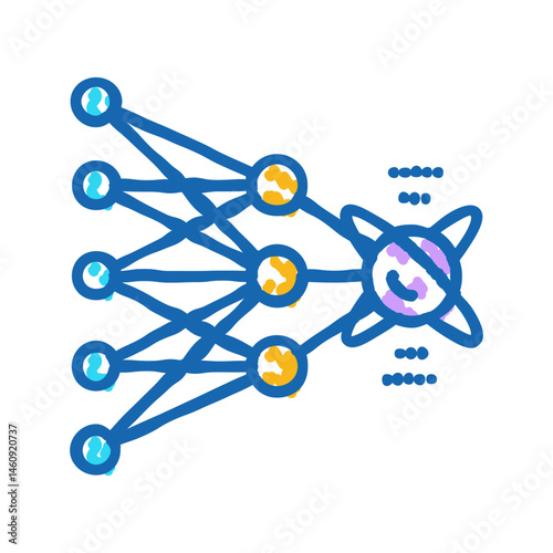 algorithm quantum technology icon doodle illustration