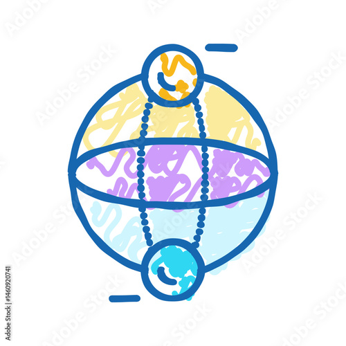 bit quantum technology icon doodle illustration