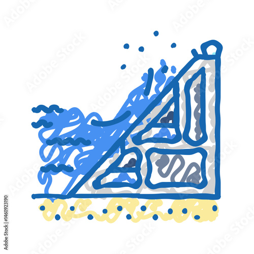 coastal power tidal power icon doodle illustration