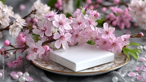 Spring Blossoms   Blank Box  Elegant Minimalist Photo