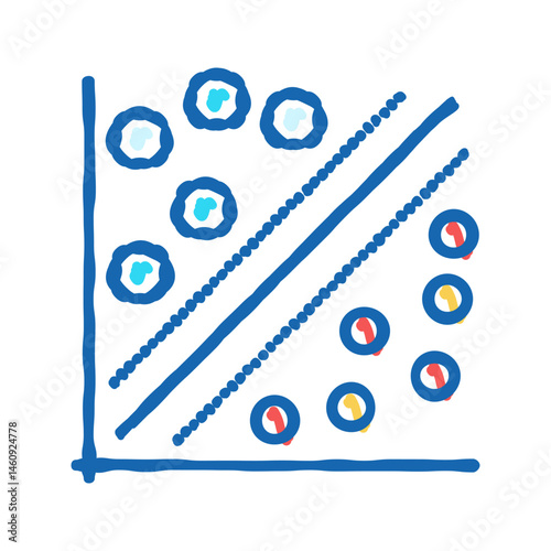 k nearest neighbors knn algorithm icon doodle illustration