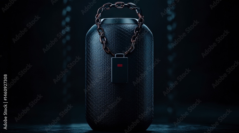 Secure Data Storage Cyber Security Privacy Protection Minimalist Black Container