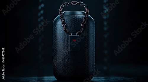 Obraz na płótnie Secure Data Storage Cyber Security Privacy Protection Minimalist Black Container w salonie