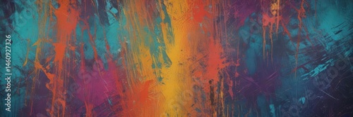 Rough, gritty grunge pattern; vibrant chromatic noise  Distressed abstract design ,  urban,  chaotic,  vibrant