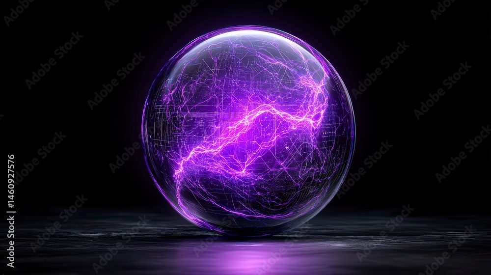 Global Network Data Sphere AI Blockchain Digital Energy Futuristic Technology Abstra