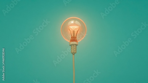 Obraz na płótnie Glowing Light Bulb Email Concept Innovation Idea Inspiration w salonie