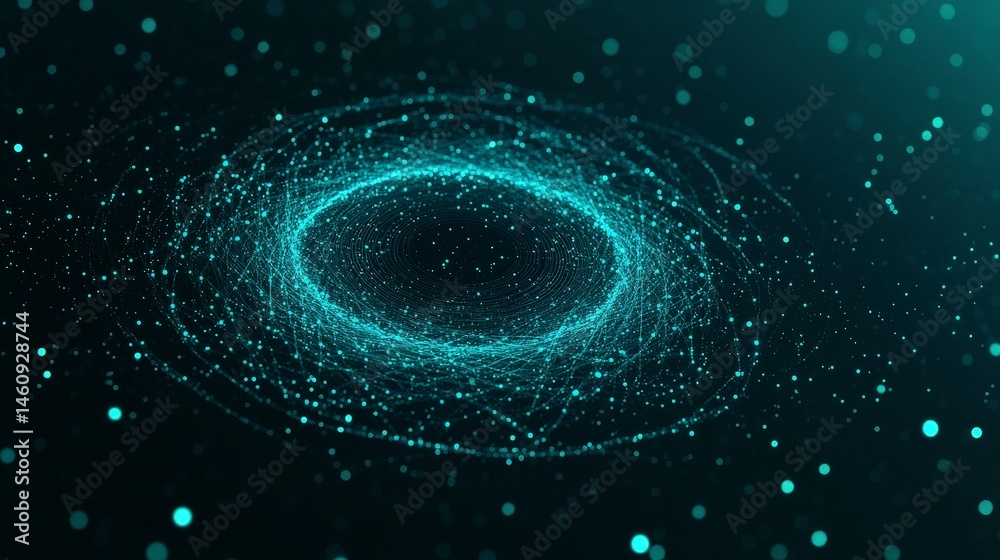 Abstract Teal Digital Network Futuristic Technology Background