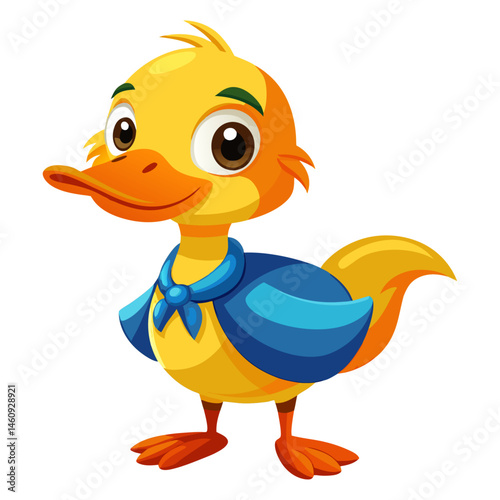 Vibrant colored,  detailed cartoon funny Duck, 3d render 