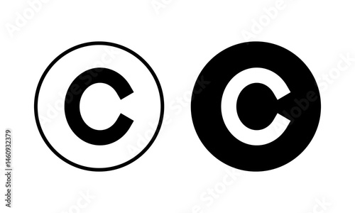 Copyright icon vector illustration. copyright sign and symbol