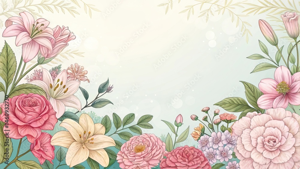 Obraz premium Floral Arrangement with Soft Pastels and Artistic Style Perfect for Backgrounds