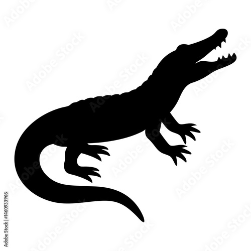 A Crocodile vector silhouette