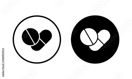 Pills icon vector illustration. capsule icon. Drug sign and symbol
