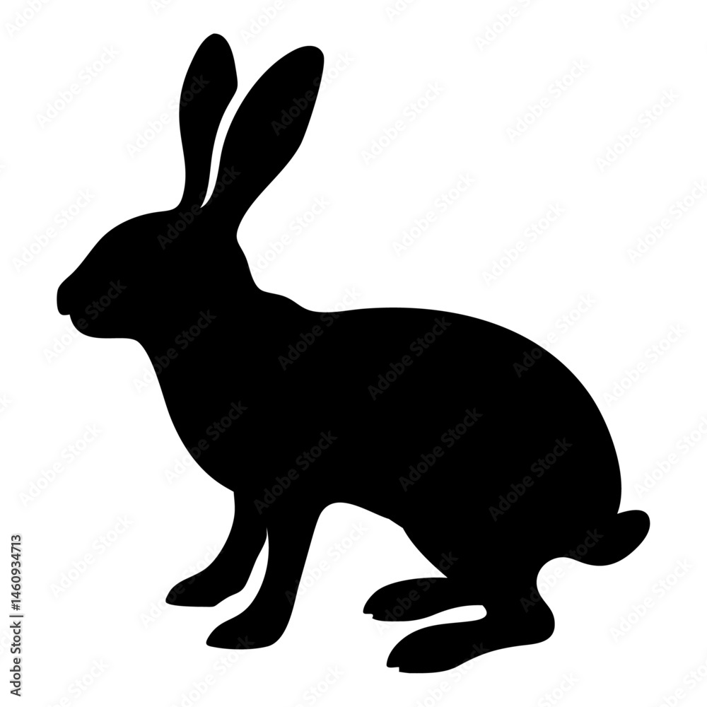 Obraz premium A Rabbit vector silhouette.