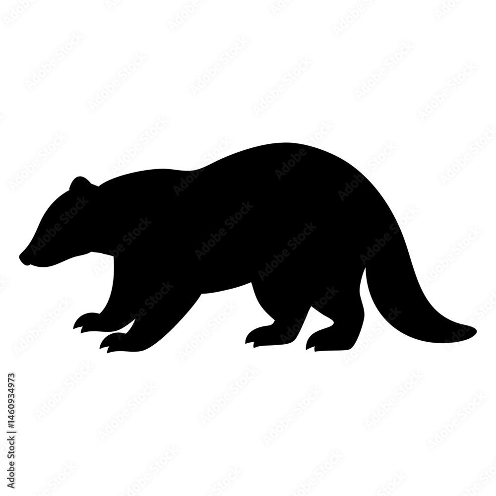 Obraz premium Badger vector silhouette