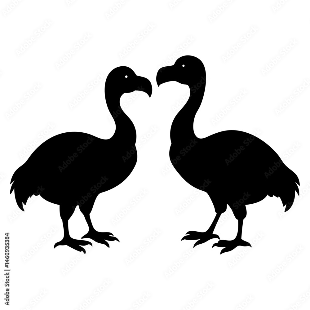 Obraz premium Dodo vector silhouette