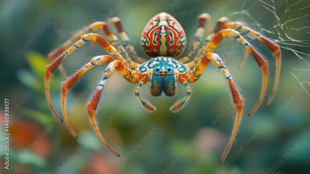 Fototapeta premium Vibrant spider with intricate patterns