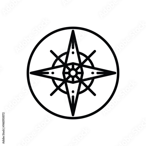 Compass Rose logo icon illustration flat