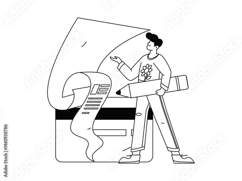 Online shopping payment security character flat vector concept operation hand drawn illustration
