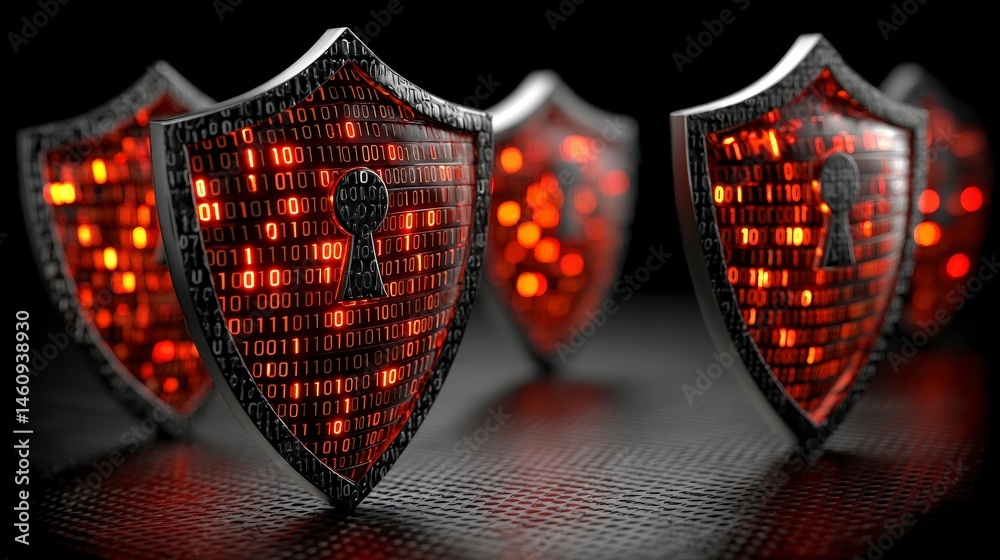 Cybersecurity Shield Digital Security Data Protection Network Safety Privacy Alert